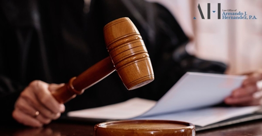 judge with a gavel in hand