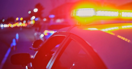 police car on the road